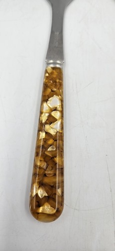 Vintage Stainless Salad Servers Lucite /Plastic Handles 10" Made In Italy 9.5" - Picture 9 of 10