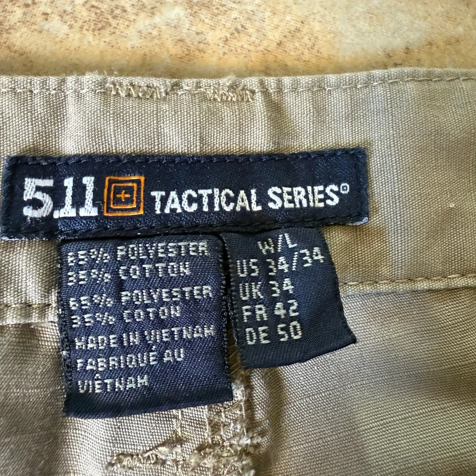 Pantalones cargo 5.11 Tactical Series cintura elástica caqui para hombre talla 34 x 34 Foto 3 de 4