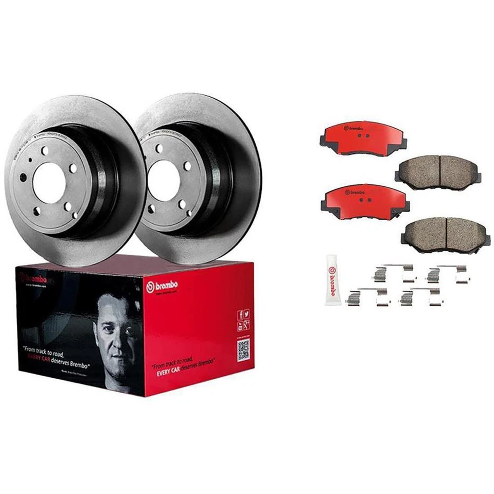 Kit de rotores de freno delanteros Brembo y pastillas de freno de cerámica para Honda Element 2003-2011 Foto 2 de 2