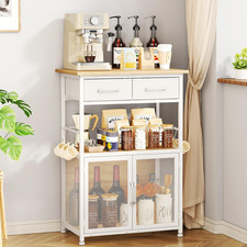 Coffee Bar Cabinet with Drawer - 20.47" Coffee Stand Station with Removable Hook