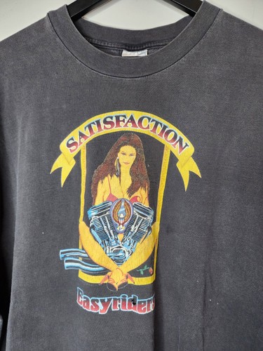 Camiseta Vintage Easyriders Satisfaction Moto Thrashed Talla 2XL - Imagen 2 de 8