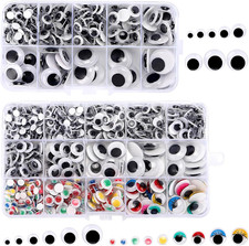 1010Pcs Googly Eyes Self Adhesive for Crafts - Multi Color and Size Assorted Goo