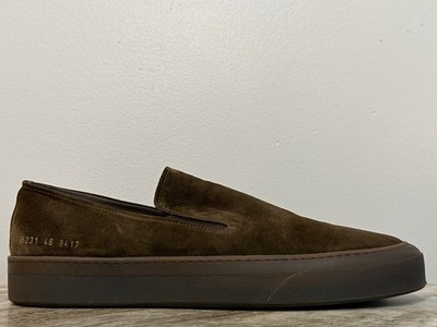 Common Projects Suede Skate Slip-On Sneakers Brown 46 US 13 Low Achilles B-ball