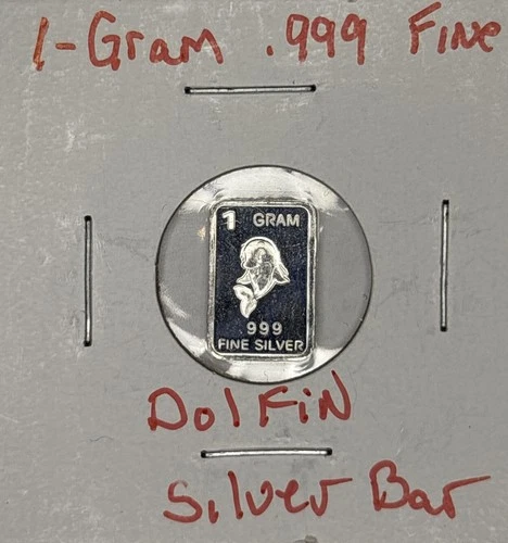 1 Gram .999 Fine Silver Bar - Dolphin