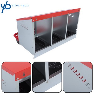 Chicken Nesting Boxes Metal 3 Hole Laying Eggs Chicken Coop Hen Nest Box RED