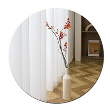 Beser Lee Round Acrylic Mirror for Walls, Large Safe 40L x 40W cm, Silver 