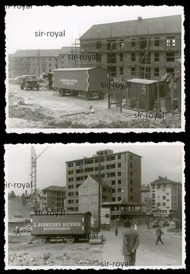 2x Construction Company Cutter from Casting Construction Truck in Front of Site - Photo 10x7cm