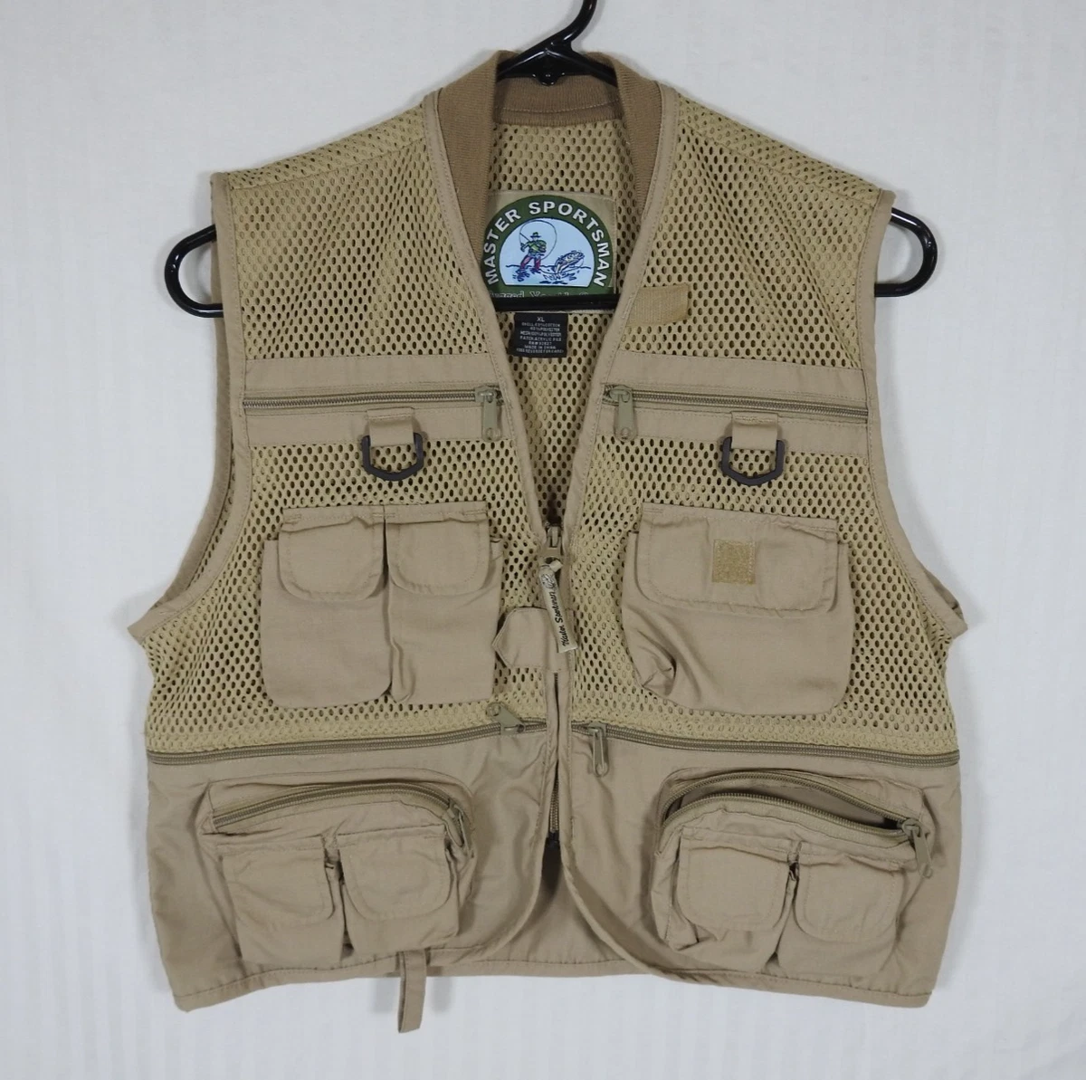 Gilet De Pêche Master Sportsman Rugged Gear, Kaki 2XL, Homme, Multitudes Poches