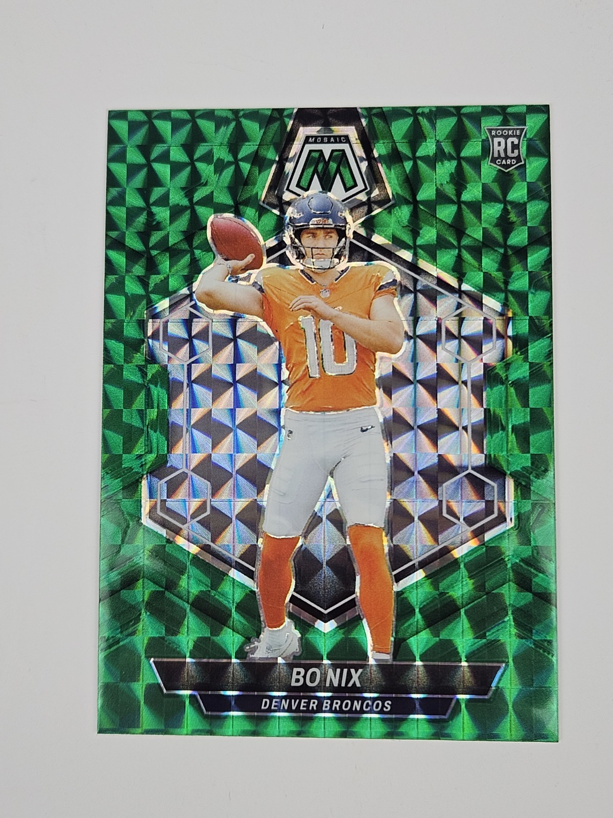 2024 Panini Mosaic - Rookies Bo Nix #312 Green Mosaic Prizm (RC)