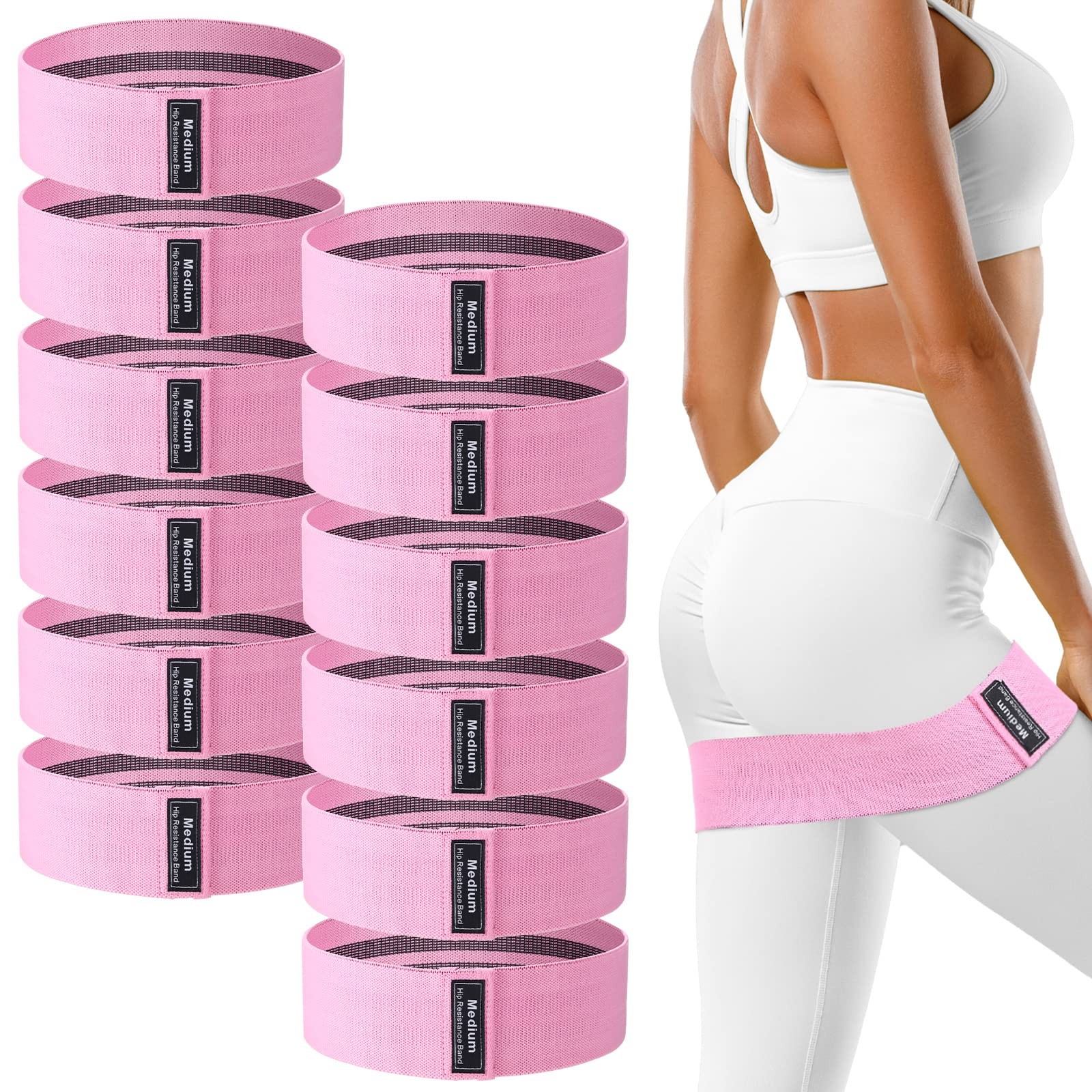 Booty Workout Stretch Exercise Loop Non-slip (pink)