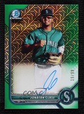 2022 Bowman Mega Box Chrome Mojo Green Refractor 19/99 Jonatan Clase Auto 0q14