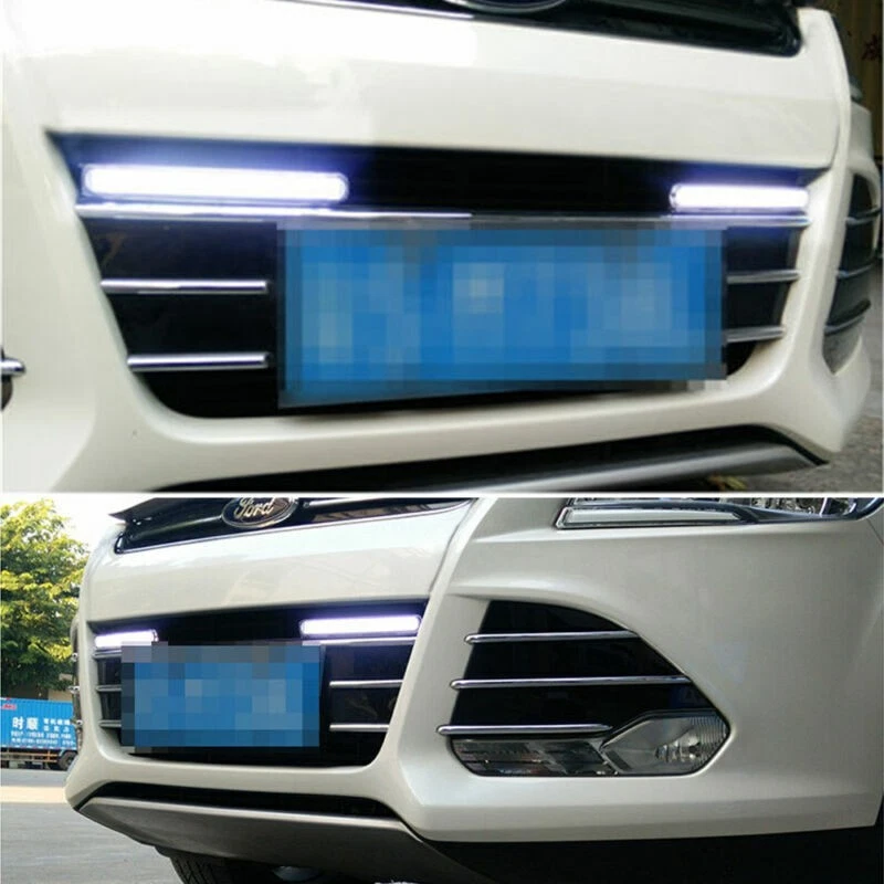 2XUltra Slim Switchback White/Amber Lights LED Daytime Running Fog Lamps DRL Kit - Image 2 of 4