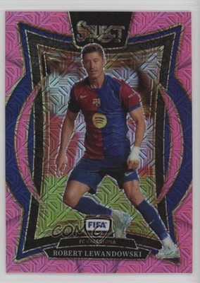 2024 Panini Select FIFA Terrace Pink Mojo Prizm /299 Robert Lewandowski #8 0e4q