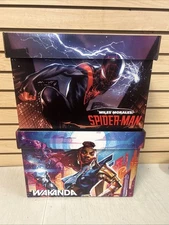 Marvel Graphic Comic Storage Box Lot of 2 - Miles Morales Spider-man + Wakanda