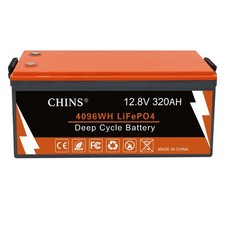CHINS 12V 320Ah LiFePO4 Battery, 200A BMS,for Golf Car, Trolling Motor etc Used