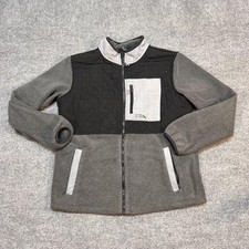 Eddie Bauer Jacket Kids XL 14/16 Gray Colorblock Fleece Quilted Full Zip Warm