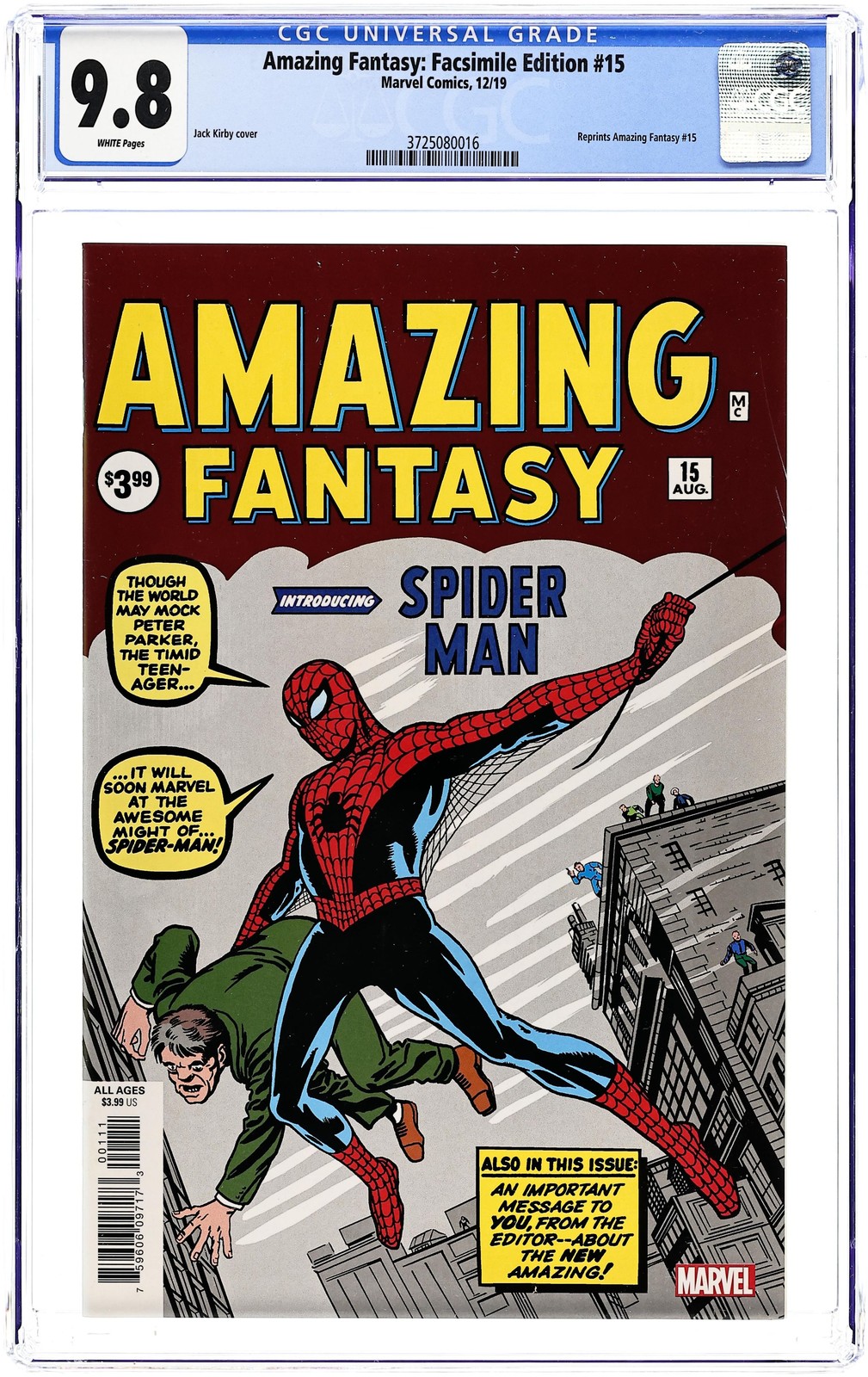 【激レア】Amazing Fantasy #15 Facsimile CGC Amazing Fantasy #15 (Facsimile Edition) Value - GoCollect