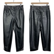 Madewell NWT Womens 28 Black Vegan Leather Ba...