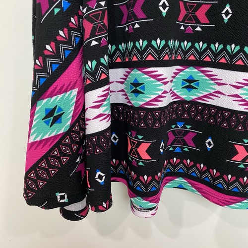 Agnes & Dora A-Line Skirt Multicolor Navajo Print Pink Green Women's Sz Lg GUC - Picture 6 of 10