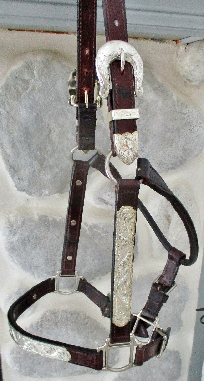 SCHNIEDERS S/S TACK  Dark Oil Silver TRISTAN MEXICO Accent Trim SHOW halter-NICE