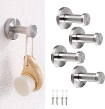 Handtuchhaken Set aus Edelstahl, 4 St&uuml;ck, f&uuml;r Bad, K&uuml;che, Wandmontage