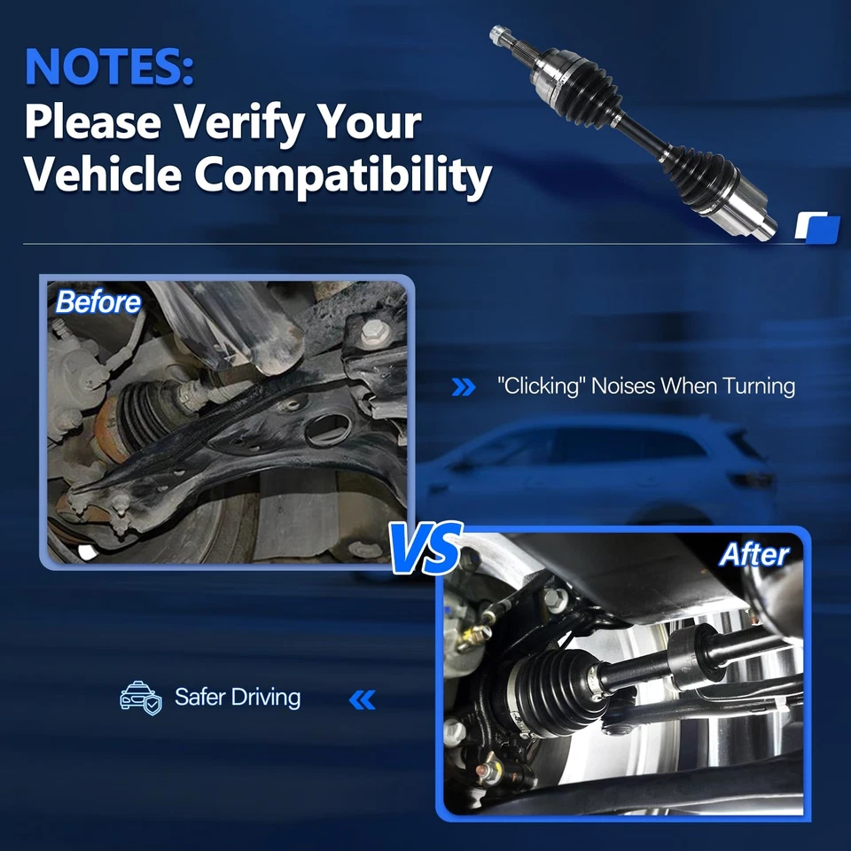 Maxfavor Front Left Right CV Axle Shaft for 06 Isuzu i-350 07-08 i-370 Colorado - Image 4 of 4