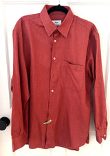 EUC Brioni Large Burnt Red Men  s Dress Shirt Cotton