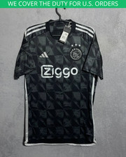 Ajax Amsterdam Jersey Third Football Shirt Black Adidas Mens Size M