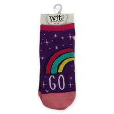 Rainbow Ankle Socks Womens Go One Size Fits Most Pink Purple Wit Gifts