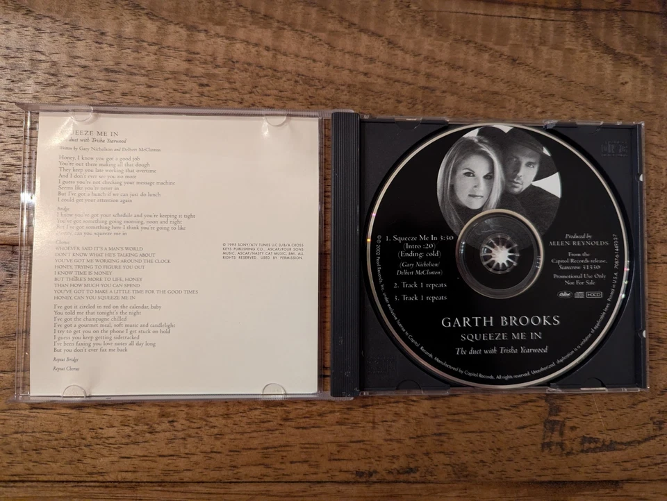 Garth Brooks w/Trisha Yearwood - Squeeze Me In (CD Single Promo, 2002) HDCD - Image 2 of 4