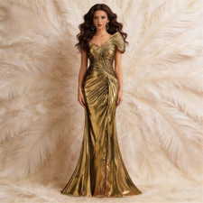 Maxi Formal Evening Dresses Women One Shoulder Sheath Prom Dresses Customized