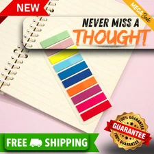 200x Colorful Sticky Index Tabs  Neon Page Markers, Adhesive Flags for Books