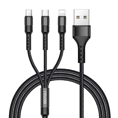 3 IN 1 MULTI-CHARGE CABLE - RAVIAD - USB - TYPE-C - IPHONE - MICRO