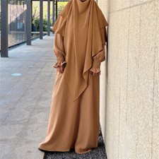 Overhead Hijab Women Muslim Khimar Prayer Long Dress Abaya Ramadan Robe Burqa