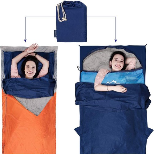 Baumwollschlafsack Liner Reise Camping Bettlaken Leicht Tragbar 220x90cm - Bild 9 von 20
