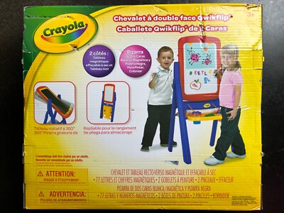 Crayola Qwikflip 2-Sided Easel Kids Magnetic Dry-Erase Board with