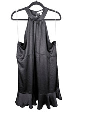 NWT Nine West Ruffle Hem Halter Neckline Button Closure Swing Dress Women's XXL