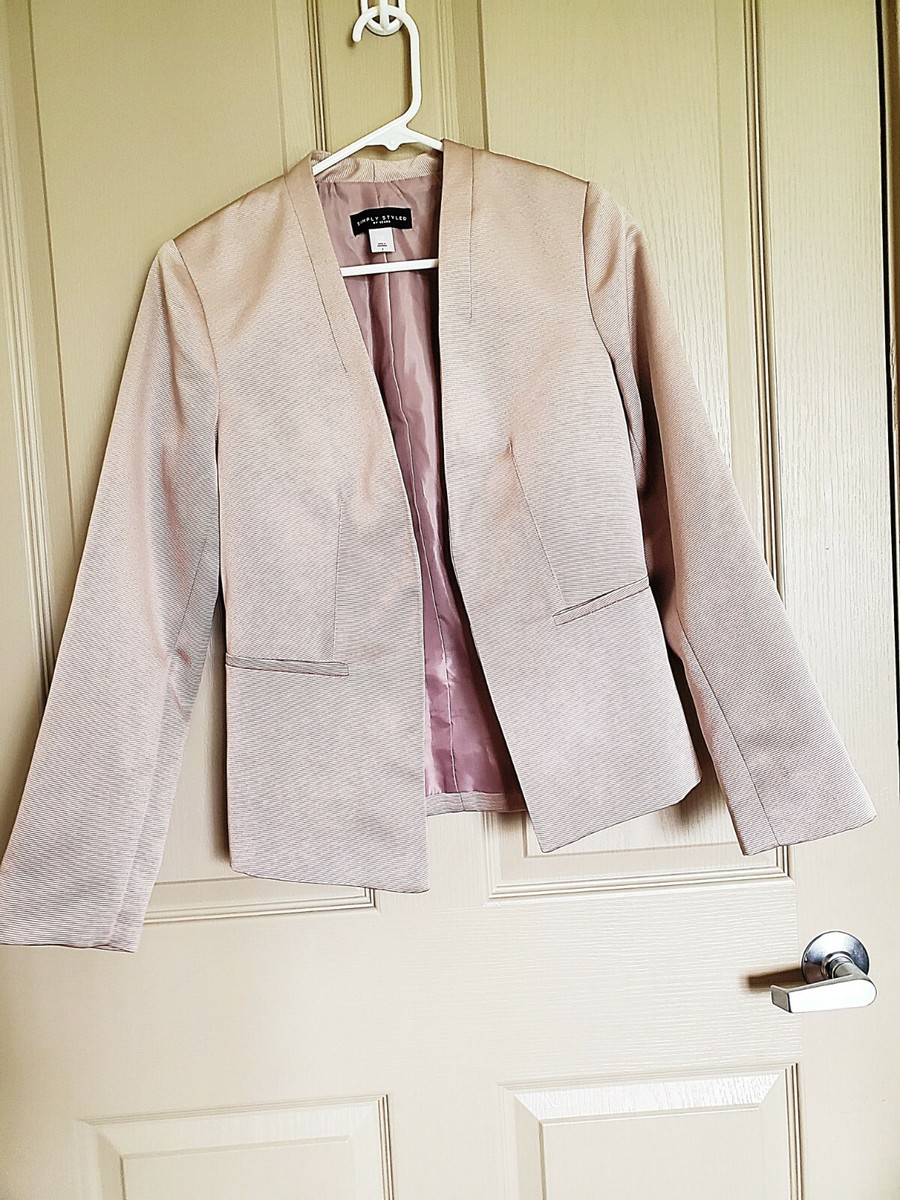 Simply Styled Women Cream Color Open Front Suit Size 2 Long Sleeves | eBay
