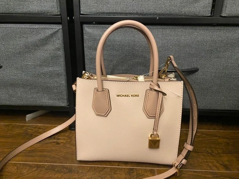 Michael kors medium mercer in pink and white color block