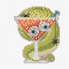 Autumn Harvest Martini Magic Beaded Cross Stitch Ornament Kit - Counted, Multi-C