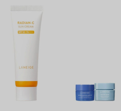 Laneige Radian-C Sonnencreme LSF 50+ 50 ml Sonnencreme + Wasser Schlafmaske Wasserbank