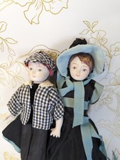 Porcelain Bisque Dolls Set Of 2 Siblings Made in Japan Unknown Year
