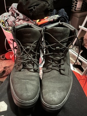 Timberland Womens Dausette Ankle Boots A1KLO Black Nubuck Leather Shoes Size 10