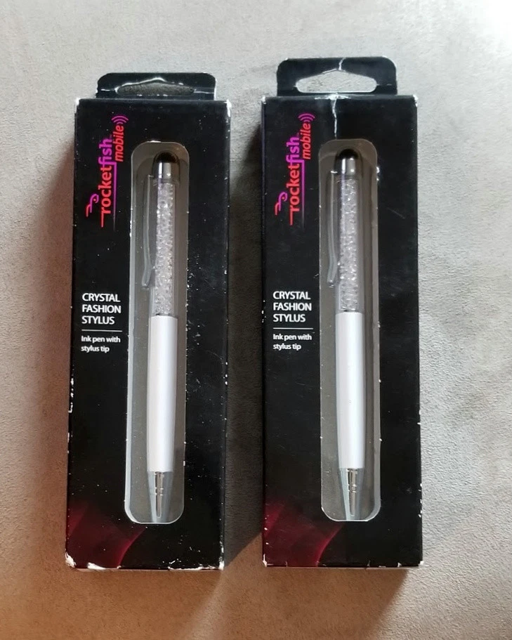 New Rocketfish Crystal Fashion ink Pen + Stylus Color is White 2 ea - Image 3 of 4