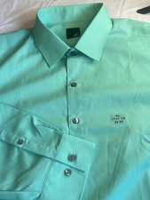 Men's J. Ferrar Slim Fit Mint Green Button -Down Dress Shirt- Size XL 17-FLAWED