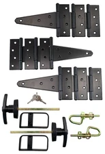 Double Door + Single Door Hardware Kit 6" Hinges Loop Barrel Bolts 