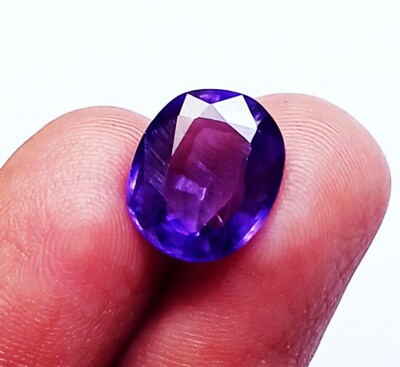 6.20 Ct Violet Amethyst Oval Shape Certified Loose Gemstone
