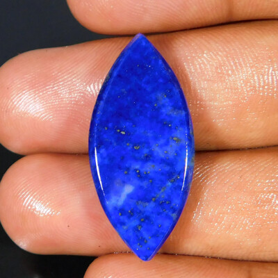 Natural Gold Mark BlueLapis Lazuli 18.65Cts. Marquise Cabochon Loose Gemstone