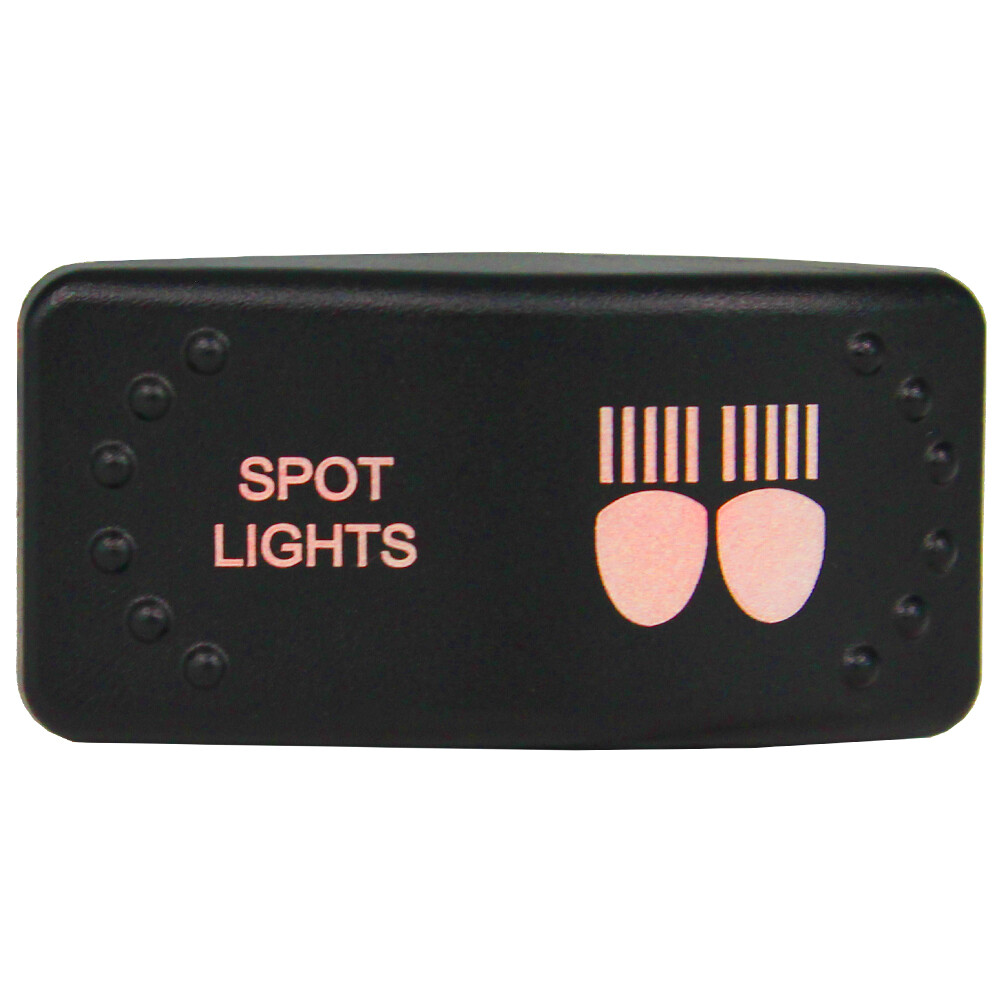 Spot Lights LASER ETCHED Horizontal Rocker Switch Red LED 12v 24v On ...