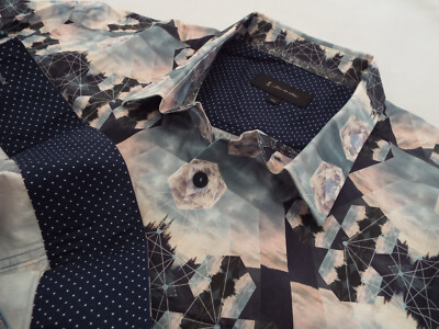1 LIKE NO OTHER Mens Shirt   Size XXXL (56'' CHEST)   RRP £135+  GEOMETRIC